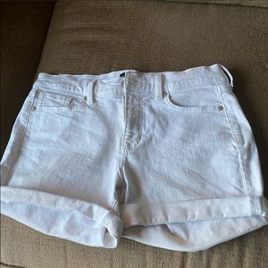 Size 2 Banana Republic Cuffed White denim shorts